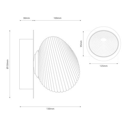 LED væglampe BOLLA LED/3W/230V guld/røgfarvet beige