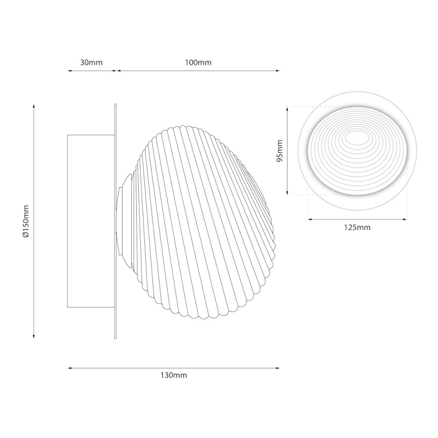 LED væglampe BOLLA LED/3W/230V guldfarvet