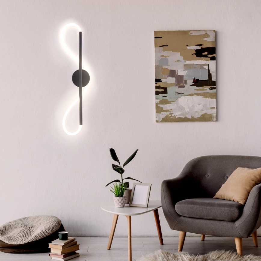 LED væglampe EMMA LED/19W/230V sort