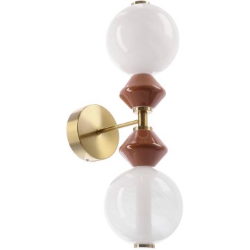 LED Væglampe FLORES 2xLED/5W/230V guld/brun