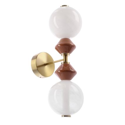 LED Væglampe FLORES 2xLED/5W/230V guld/brun
