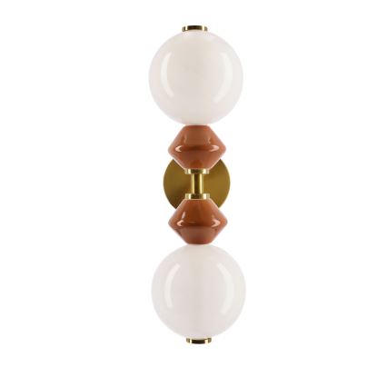 LED Væglampe FLORES 2xLED/5W/230V guld/brun