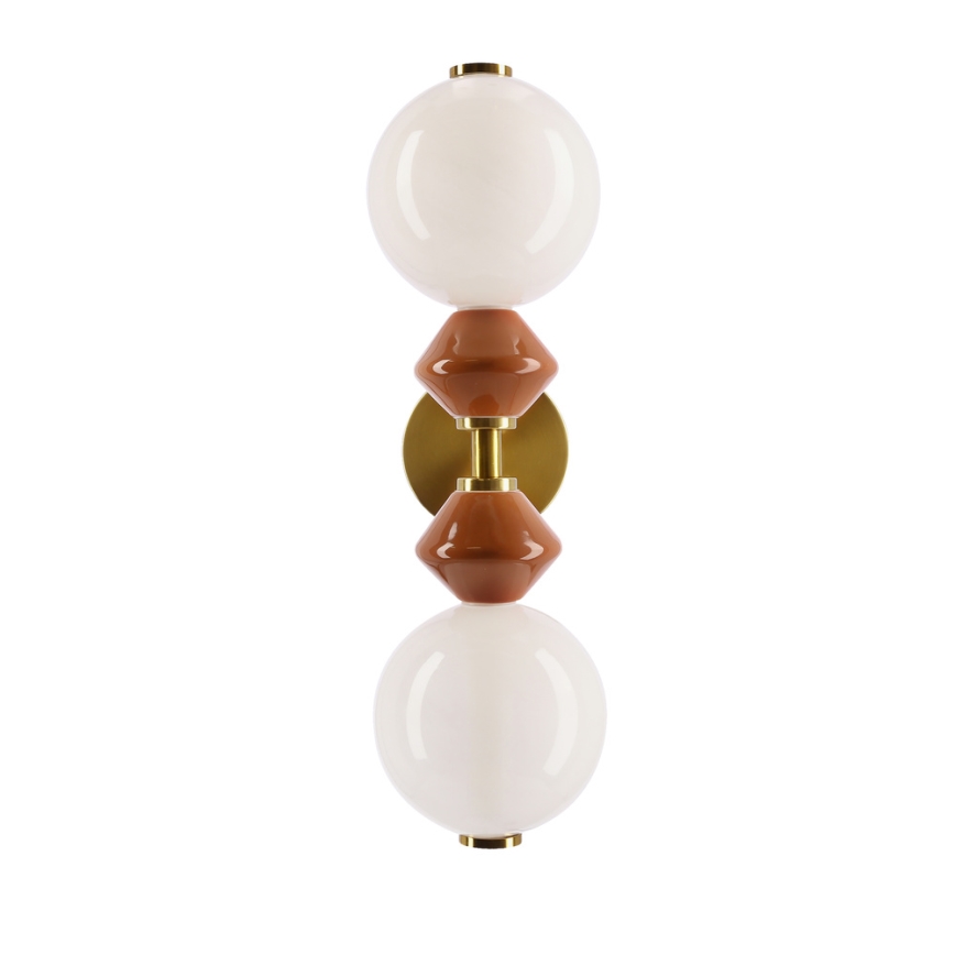 LED Væglampe FLORES 2xLED/5W/230V guld/brun