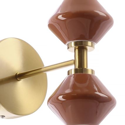 LED Væglampe FLORES 2xLED/5W/230V guld/brun