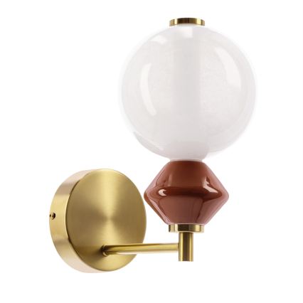 LED-væglampe FLORES LED/7W/230V guld/brun