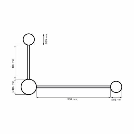 LED væglampe JOY 2xGX53/6W/230V sort
