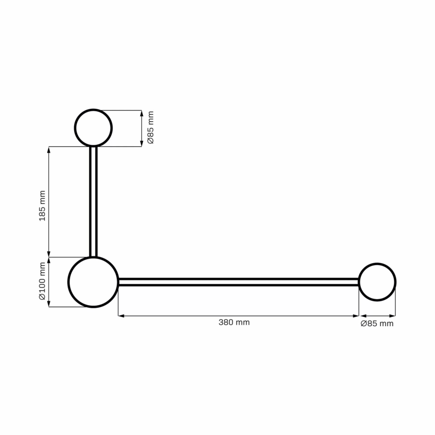 LED væglampe JOY 2xGX53/6W/230V sort