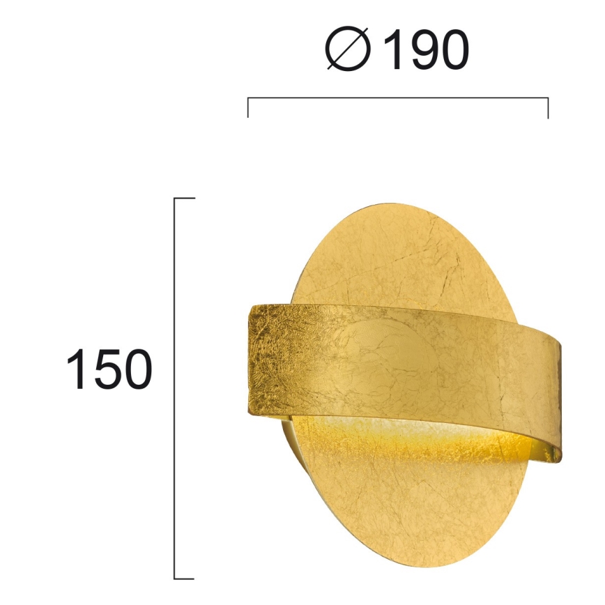 LED væglampe KOBEN LED/11W/230V guld