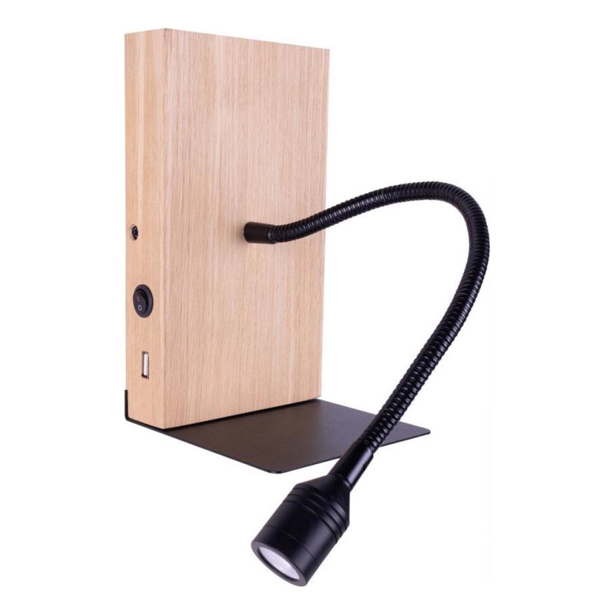 LED væglampe LECTOR LED/2,5W/230V USB eg