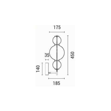 LED væglampe LED/12,6W/230V 3000K