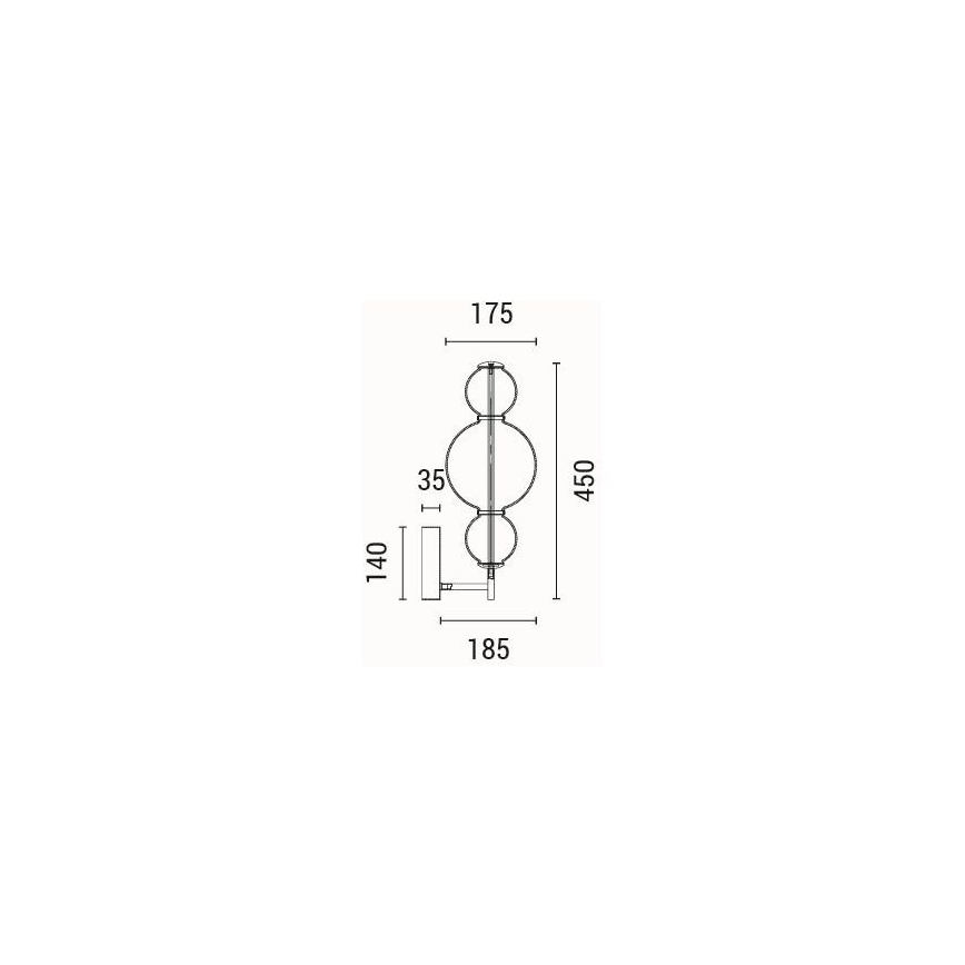 LED væglampe LED/12,6W/230V 3000K