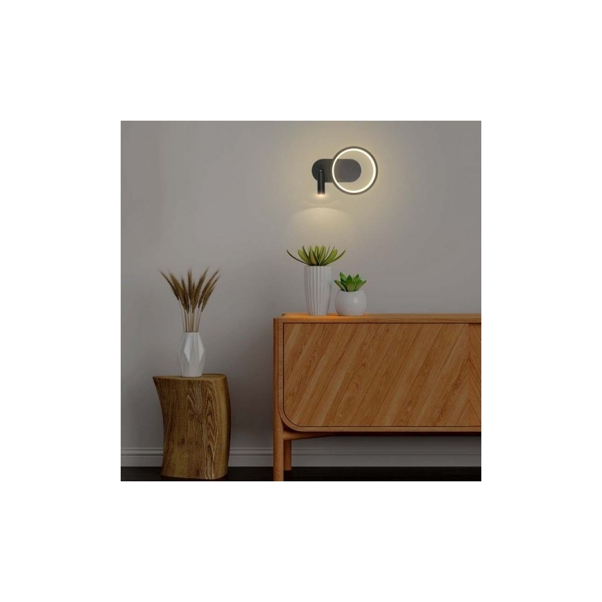 LED væglampe LED/14W/230V 4000K sort