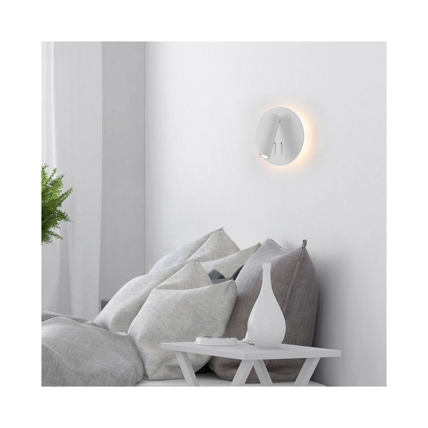 LED væglampe LED/3W/230V + LED/6W/230V 3000K hvid