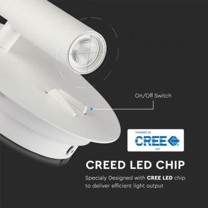 LED væglampe LED/3W/230V + LED/6W/230V 3000K hvid