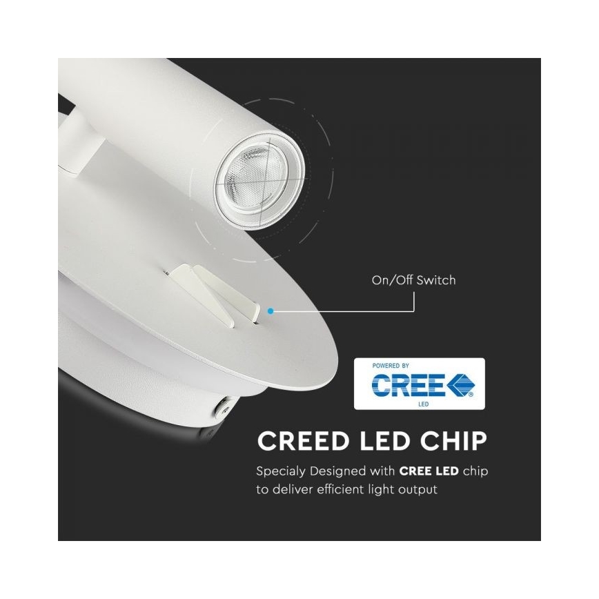 LED væglampe LED/3W/230V + LED/6W/230V 3000K hvid
