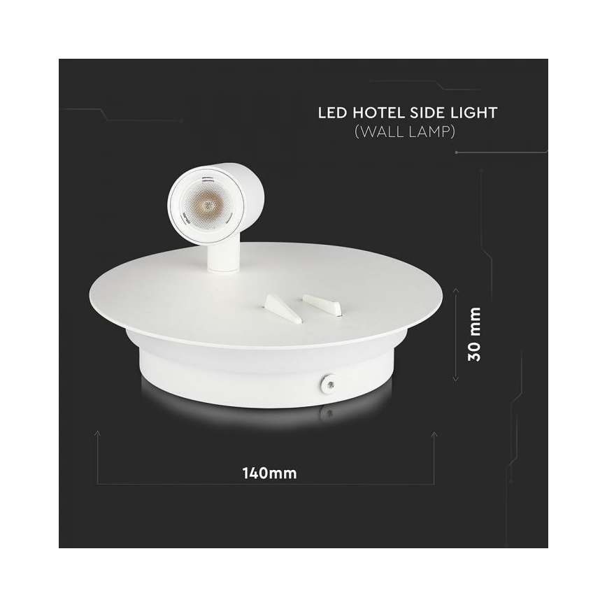 LED væglampe LED/3W/230V + LED/6W/230V 3000K hvid