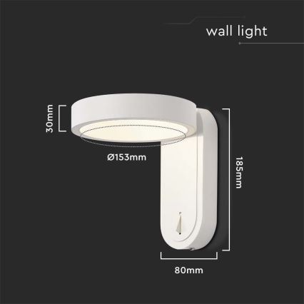 LED væglampe LED/5W/230V 3000K/4000K hvid