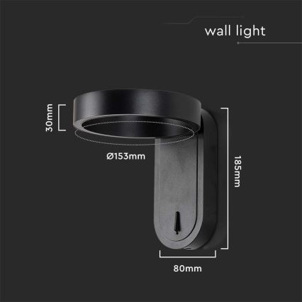 LED væglampe LED/5W/230V 3000K/4000K sort