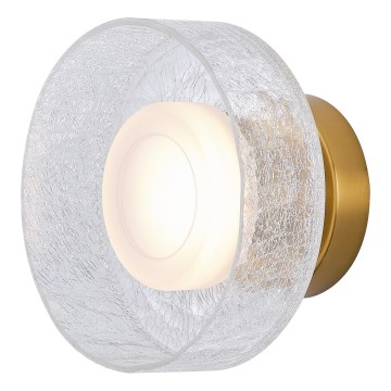 LED væglampe LED/8W/230V 3000K guldfarvet/transparent