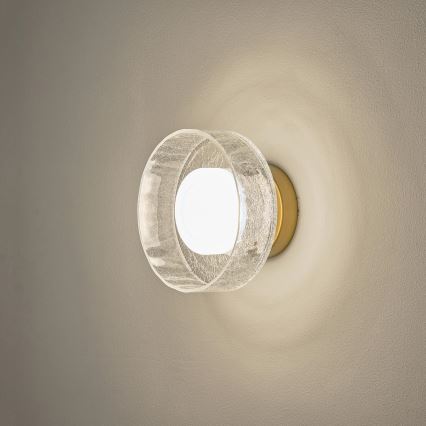 LED væglampe LED/8W/230V 3000K guldfarvet/transparent