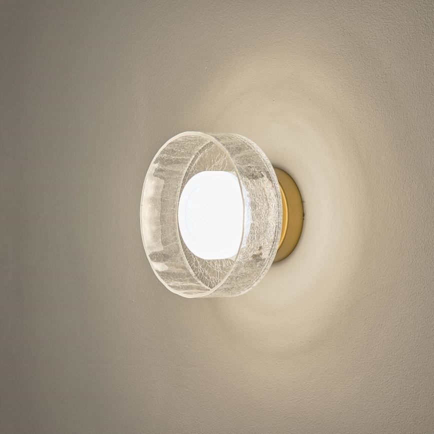 LED væglampe LED/8W/230V 3000K guldfarvet/transparent