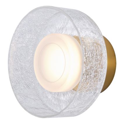 LED væglampe LED/8W/230V 3000K guldfarvet/transparent