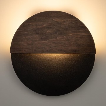 LED væglampe LUNA LED/7W/230V diameter 26 cm sort/brun