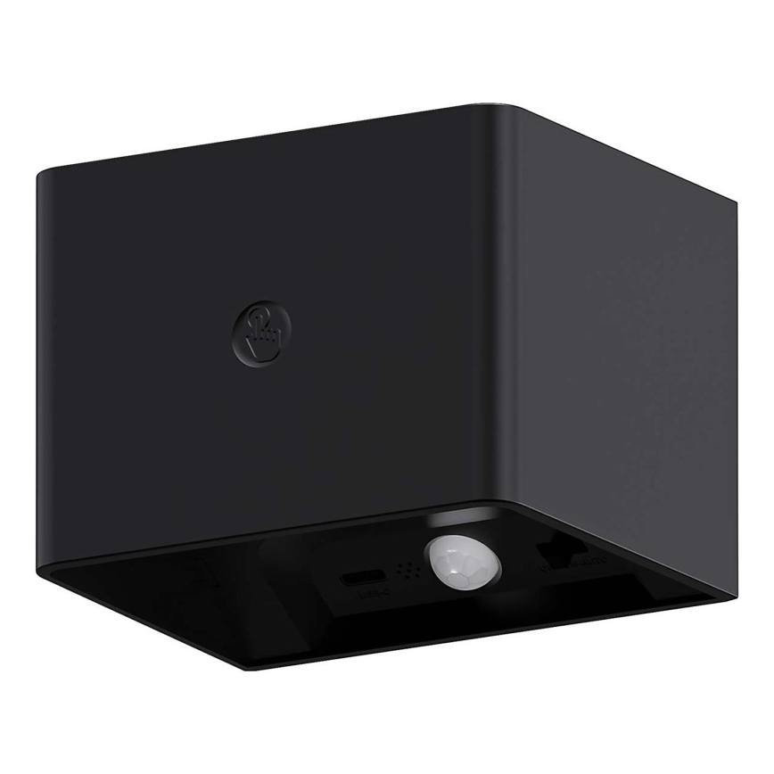 LED væglampe m touch-funktion og sensor dæmpbar MIRI LED/2,5W/3,7V 3000/4000/6400K 4000 mAh sort