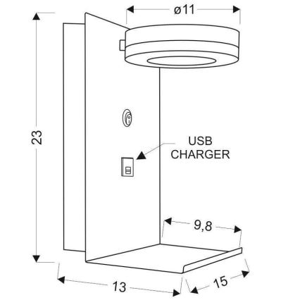 LED væglampe med en oplader COMPACT LED/4W/230V