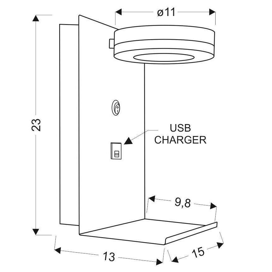 LED væglampe med en oplader COMPACT LED/4W/230V