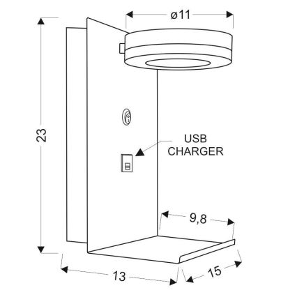 LED væglampe med en oplader COMPACT LED/4W/230V