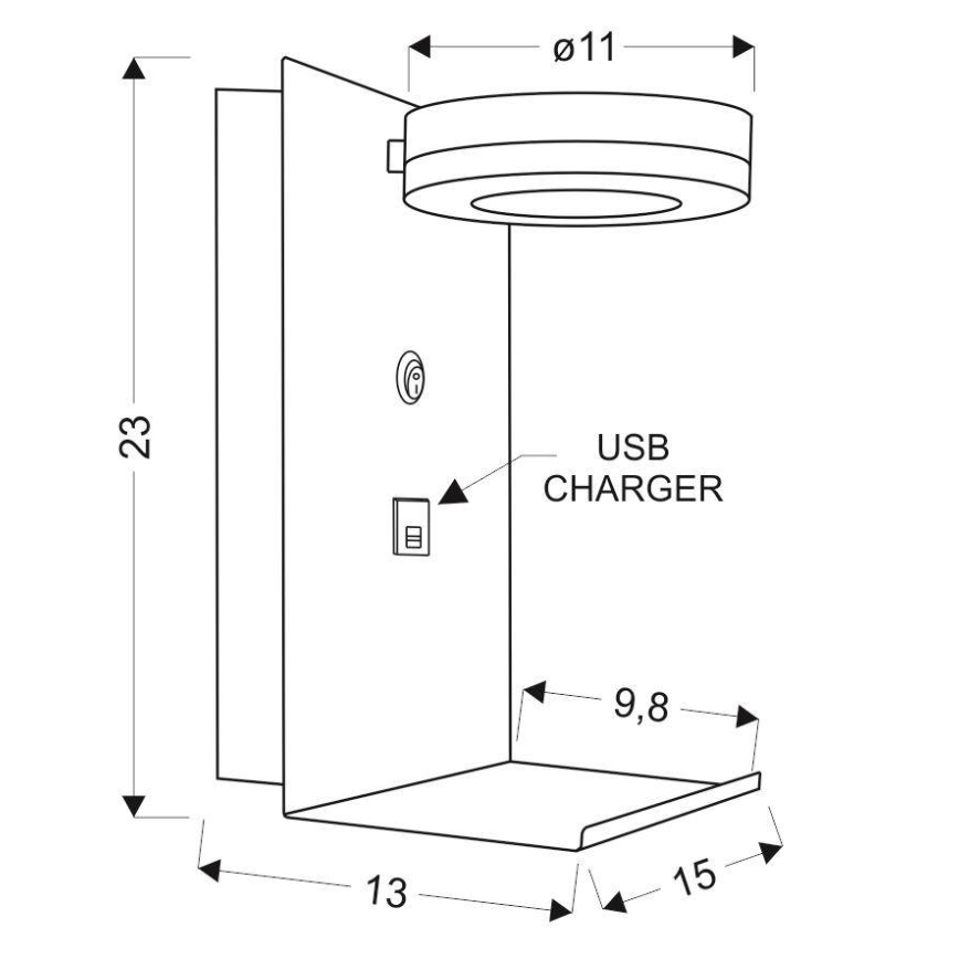 LED væglampe med en oplader COMPACT LED/4W/230V