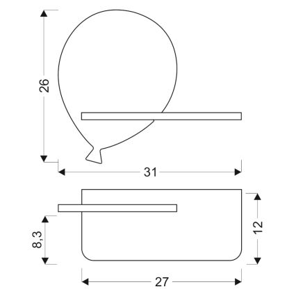 LED væglampe med hylde til børn BALLOON LED/4W/230V gul/træ