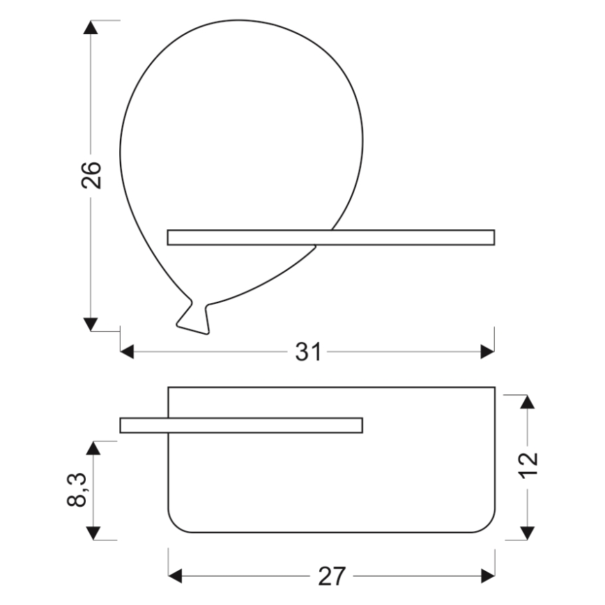 LED væglampe med hylde til børn BALLOON LED/4W/230V gul/træ