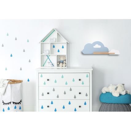 LED væglampe med hylde til børn CLOUD LED/5W/230V blå/hvid
