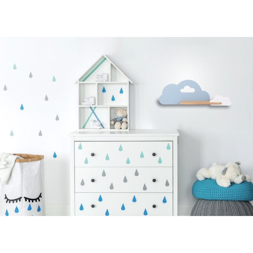 LED væglampe med hylde til børn CLOUD LED/5W/230V blå/hvid