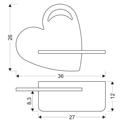 LED væglampe med hylde til børn HEART LED/5W/230V blå/træ