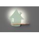LED væglampe med hylde til børn HOUSE LED/4W/230V grøn/træ