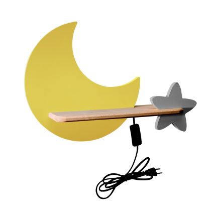 LED væglampe med hylde til børn MOON LED/5W/230V