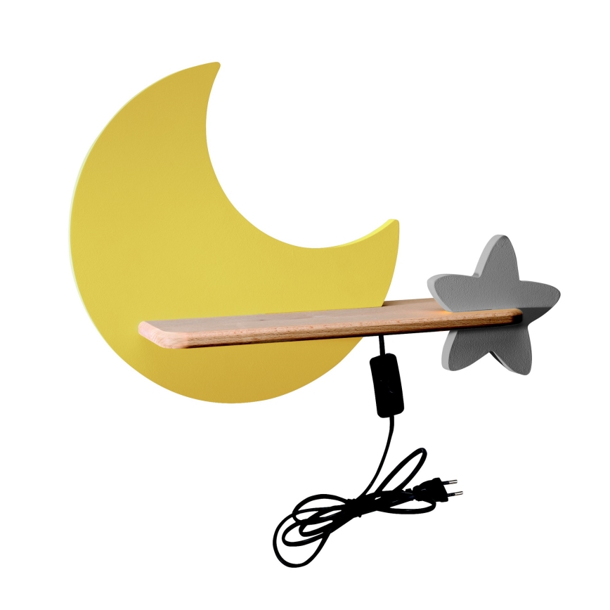 LED væglampe med hylde til børn MOON LED/5W/230V