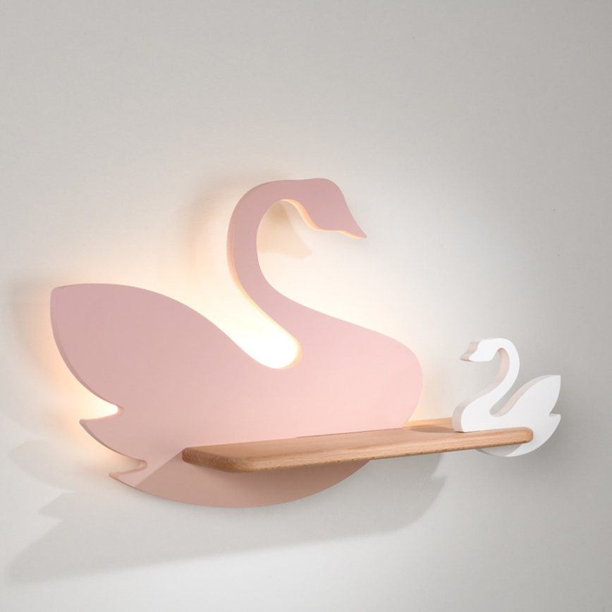 LED væglampe med hylde til børn SWAN LED/5W/230V