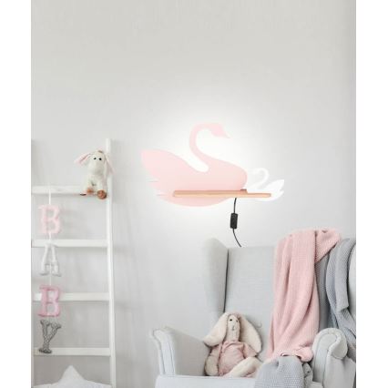 LED væglampe med hylde til børn SWAN LED/5W/230V