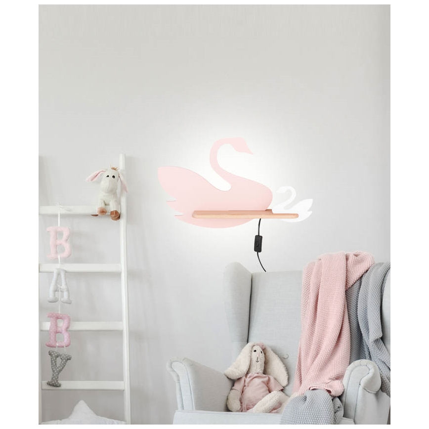 LED væglampe med hylde til børn SWAN LED/5W/230V