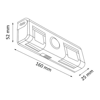 LED væglampe med sensor LED/3xAAA/4,5V