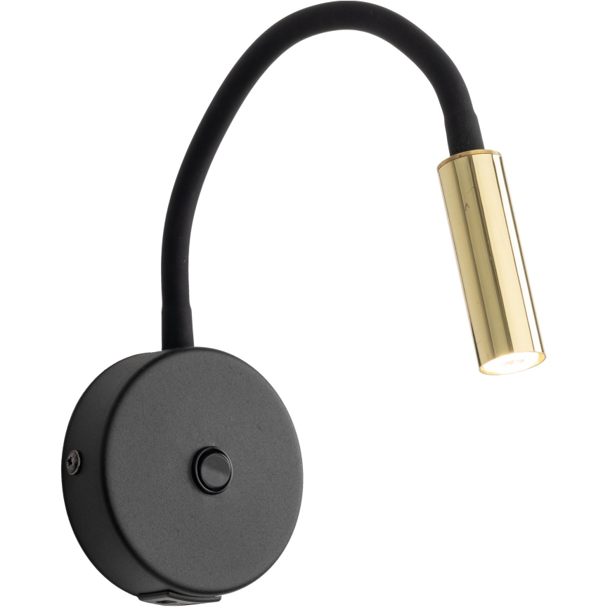 LED Væglampe med USB port LAGOS 1xG9/3W/5V 4000K sort/guldfarvet