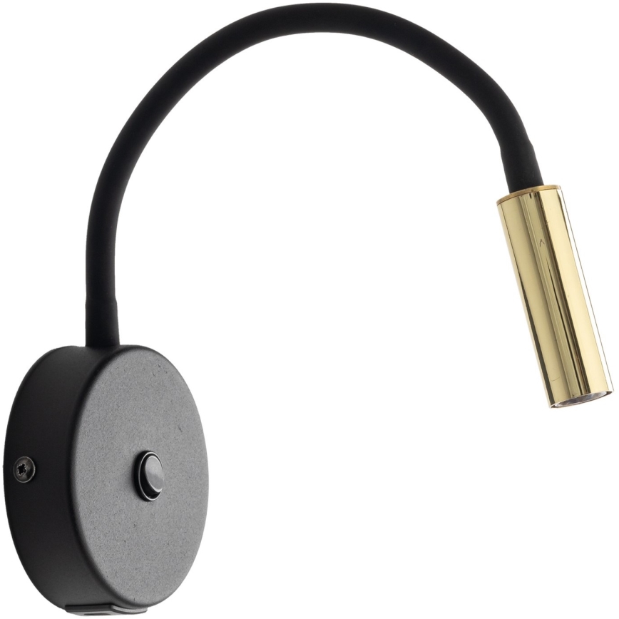 LED Væglampe med USB port LAGOS 1xG9/3W/5V 4000K sort/guldfarvet