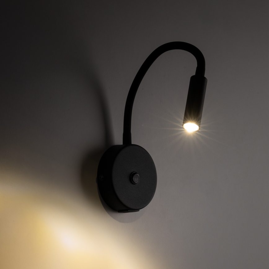 LED Væglampe med USB port LAGOS 1xG9/3W/5V 4000K sort
