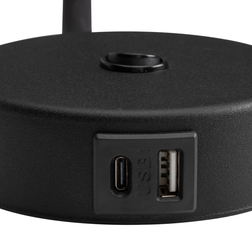 LED Væglampe med USB port LAGOS 1xG9/3W/5V 4000K sort