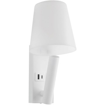 LED væglampe med USB-port LED/2W/230V 3000K hvid