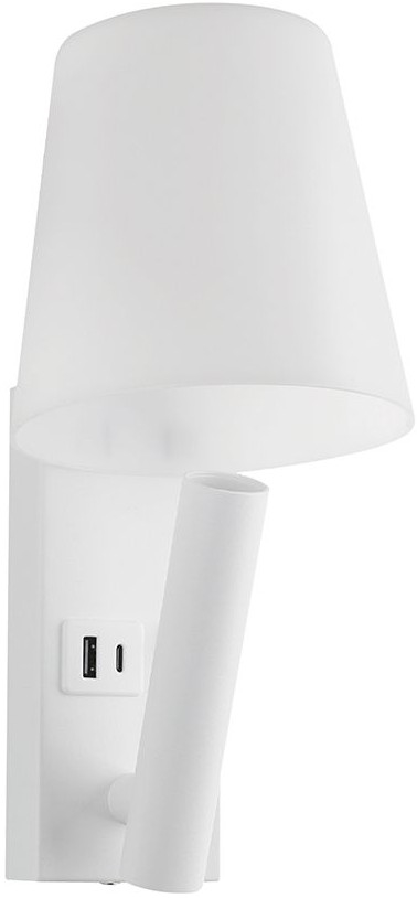LED væglampe med USB-port LED/2W/230V 3000K hvid